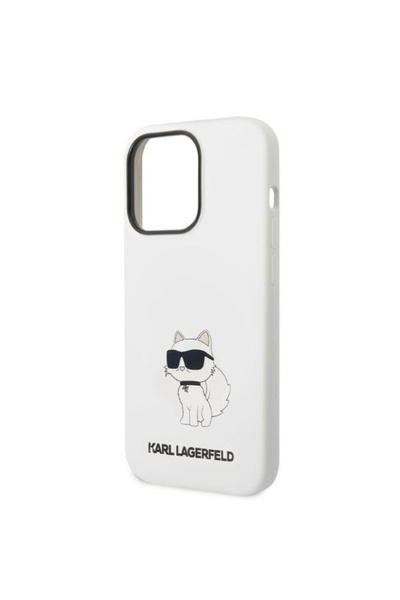 Karl Lagerfeld Carcasă pentru iPhone 14 Pro - Karl Lagerfeld Silicon MagSafe (KLHMP14LSNCHBCH) - Choupette Albă
