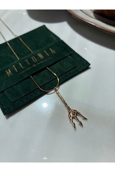 Miltonia Trident Three Pronged Harpoon Steel Necklace