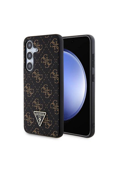 Guess Case for Samsung Galaxy S24 Plus - Guess Hardcase 4G Triangle Metal Logo (GUHCS24MPG4GPK) - Black