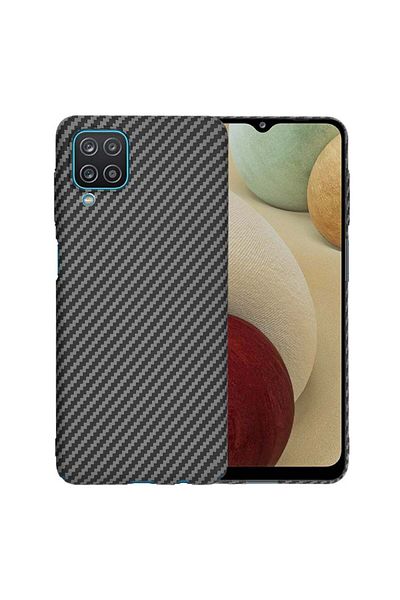 Techsuit Case for Samsung Galaxy A12 / A12 Nacho / M12 / F12 - Techsuit Carbonite FiberShell - Black