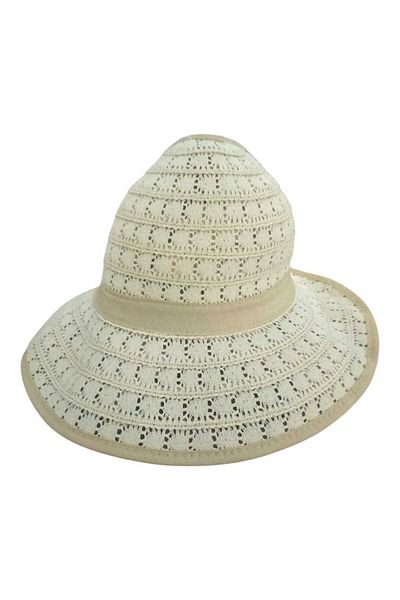 Aware Time Half Moon Lace Hat with Adjustable Bow Detail on the Back