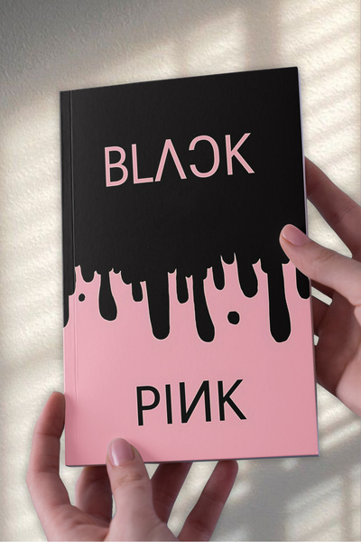 Ludios Blackpink Siyah/Pembe Hediyelik Tuale Kapaklı Çizgisiz A5 Defter (50 Sayfa)