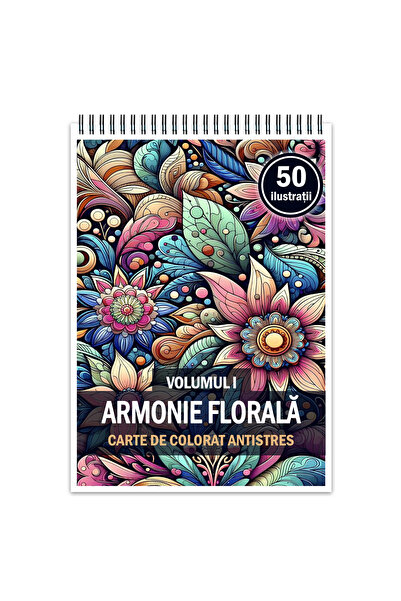 Legendary Gifts Anti-stress coloring book, 50 illustrations Floral Harmony - ...