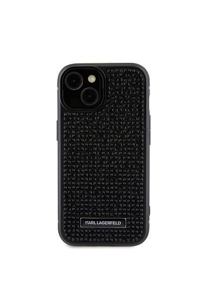 Karl Lagerfeld IPhone 15 case - Karl Lagerfeld Hardcase Rhinestone (KLHCP15SHDSPLK) - Logo Metal Plate