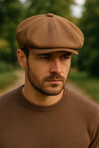 LAGRANZE Men's Vintage Cap Hat – Oxford Textured Eight-Slice
