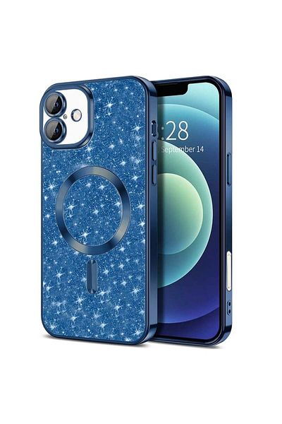 Techsuit Case for iPhone 16 - Techsuit Luxury Glitter MagSafe - Deep Blue
