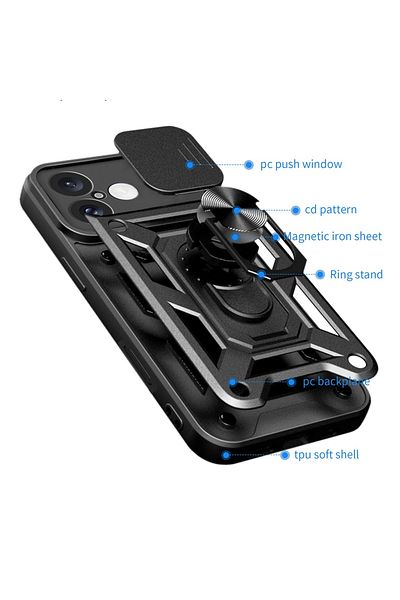 Techsuit IPhone 16 Plus Case - Techsuit CamShield Series - Black