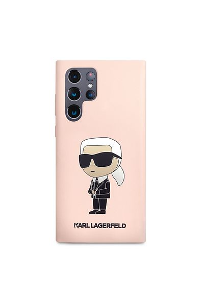 Karl Lagerfeld Carcasă pentru Samsung Galaxy S23 Ultra - Karl Lagerfeld Silicon (KLHCS23LSNIKBCP) - Roz Ikonik