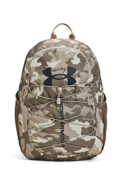 Under Armour Under Armour, Hustle Backpack with Zipper and Lined Back, Taupe Brown, Khaki