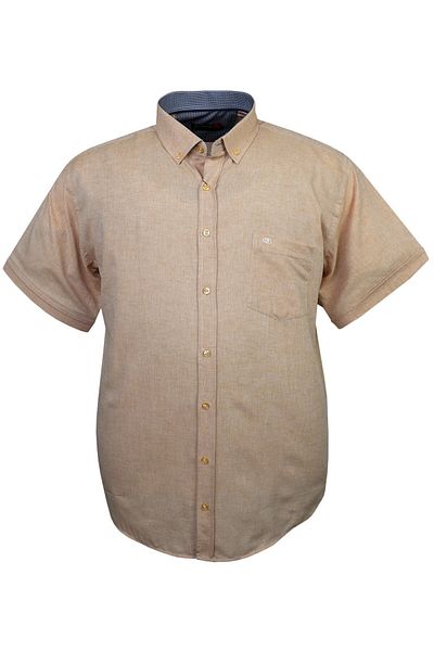 tambattal Plus Size Linen Shirt Short Sleeve Button Collar (Wide Relaxed Fit)