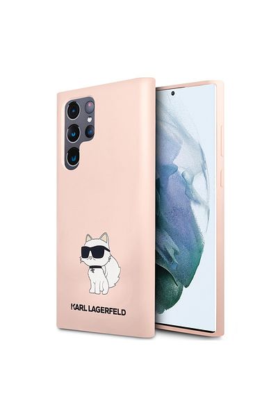Karl Lagerfeld Carcasă pentru Samsung Galaxy S23 Ultra - Karl Lagerfeld Silicon (KLHCS23LSNCHBCP) - Choupette Roz