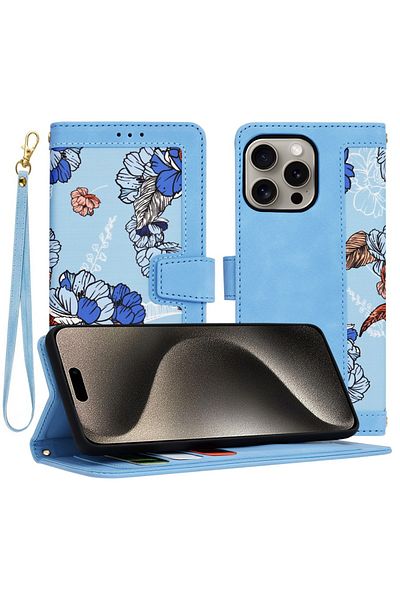Techsuit Husă pentru iPhone 15 Pro Max - Techsuit FlipCraft - Albastru Vibrant