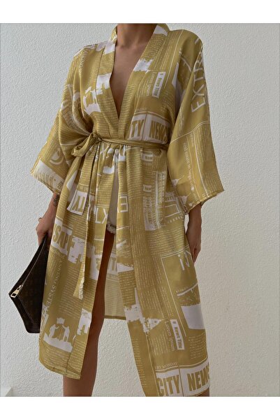 mass fashion Kadın Kimono Desenli Standart Beden