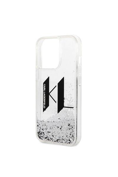Karl Lagerfeld Carcasă pentru iPhone 14 Pro - Karl Lagerfeld Hardcase cu sclipici lichid (KLHCP14LLBKLCS) - Big KL