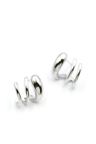 PRATİKOBA 3-Piece Look Earrings - Silver