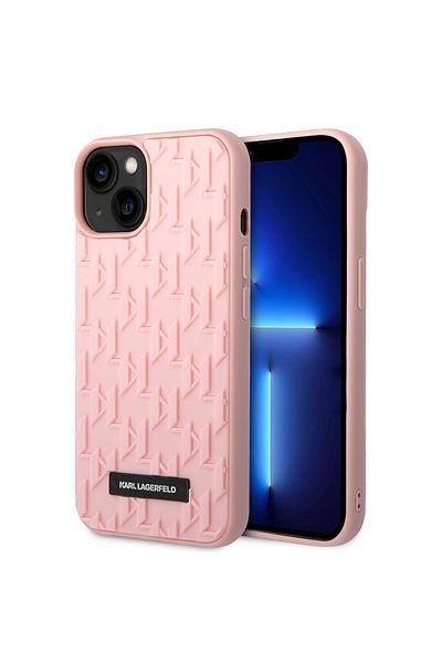 Karl Lagerfeld Carcasă pentru iPhone 14 Plus - Design 3D Karl Lagerfeld (KLHCP14MRUPKLPP) - Monogramă roz