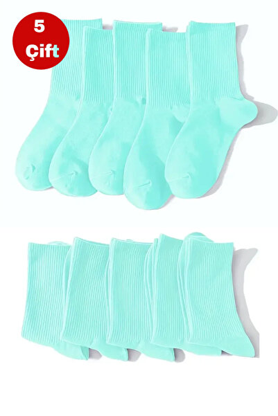 Esinti 5 чифта мъжки дамски чорапи, обикновени тюркоазени чорапи до глезена, унисекс тенис спортни чорапи