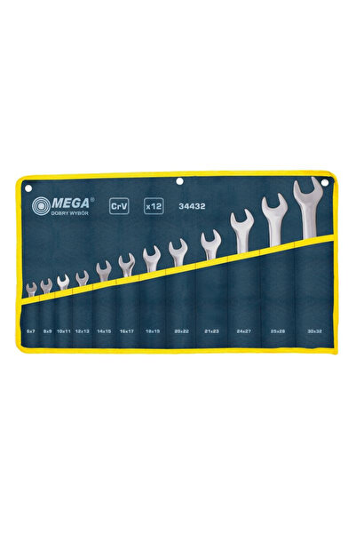 MEGA Cr-Va 6-32Mm Fixed Wrench Set - 12P.