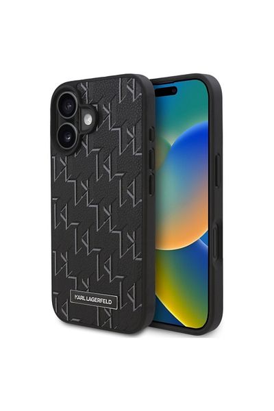 Karl Lagerfeld IPhone 16 Plus Case - Karl Lagerfeld Leather MagSafe (KLHMP16MPKHPORPK) - Hot Stamp