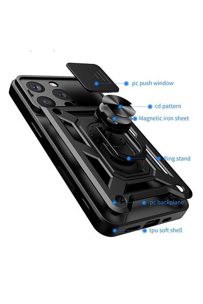 Techsuit Husă pentru iPhone 16 Pro - Seria Techsuit CamShield - Albastră