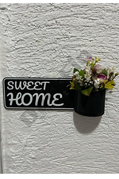 DarkFin Sweet Home Çiçeklikli Kapı Süsü Ev Hediyesi Otel Site Ev Kapı Süsü