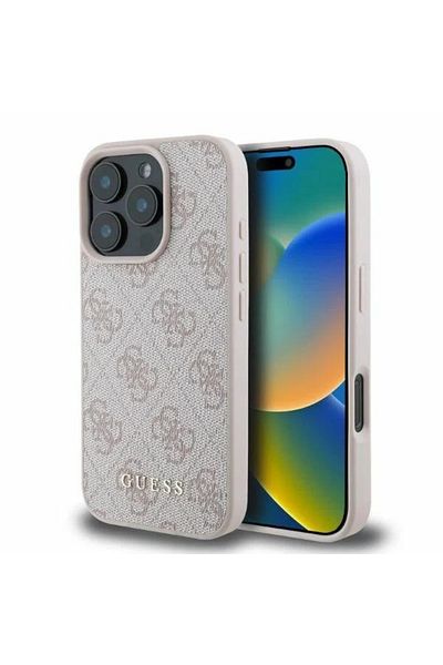 Guess Case for iPhone 16 Pro Max - Guess Hardcase 4G Classic (GUHCP16XG4GFPI) - Pink