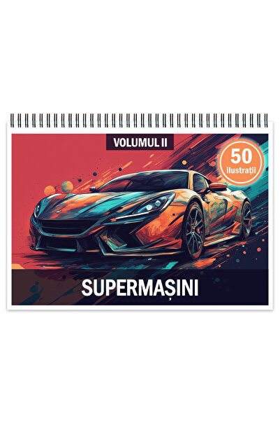 Legendary Gifts Carte de colorat, 50 de ilustrații, Supermașini - Volumul II 106 pagini, format A4