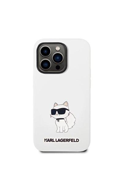 Karl Lagerfeld Carcasă pentru iPhone 14 Pro Max - Karl Lagerfeld Silicon (KLHCP14XSNCHBCH) - Choupette Albă