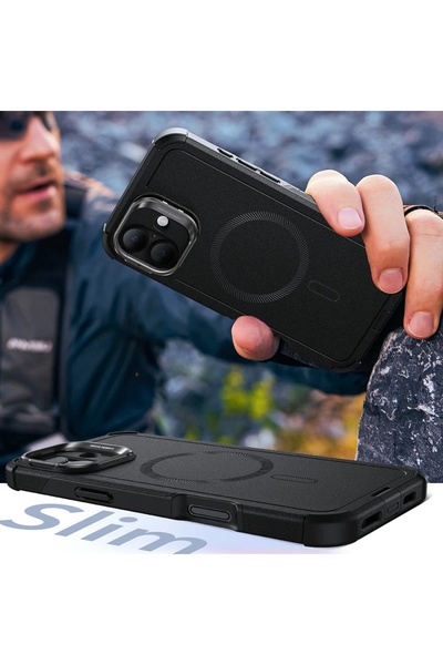 ESR IPhone 16 Plus Case - ESR Cyber Armor Kickstand - Black