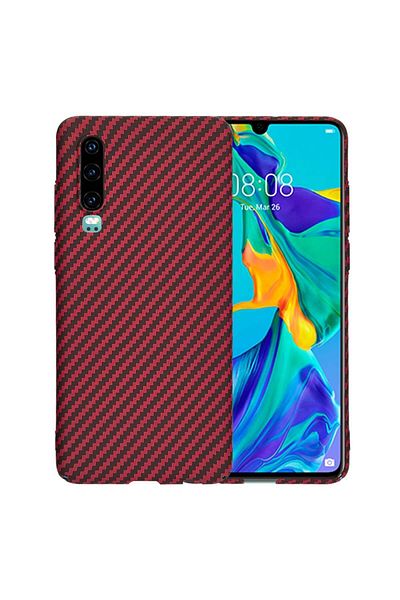 Techsuit Huawei P30 Case - Techsuit Carbonite FiberShell - Red