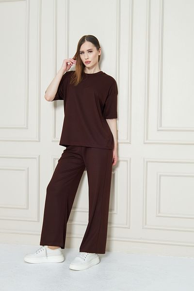 Zuzu Women's Plain Oversize Modal Fabric Short Sleeve Tracksuit Set