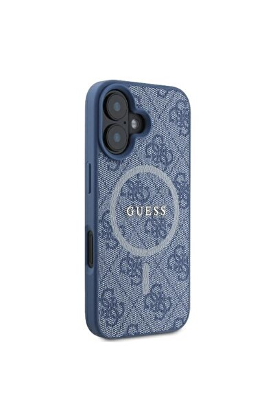 Guess Carcasă pentru iPhone 16 - 4G Ring Classic Logo MagSafe (GUHMP16SG4GFRB) - Albastră