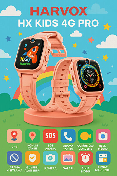 L'eDoren HX Kids 4G Pro Sim Kartlı Akıllı Çocuk Saati Gps Konum Takibi Arama ...
