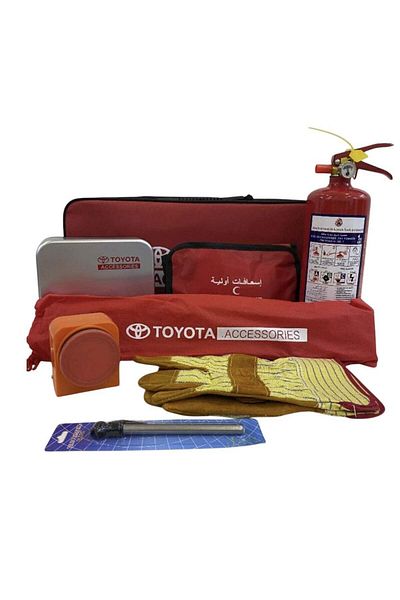 Toyota Accessories Bag With Toyota Air Pump, First Aid Kit, Extinguisher And Other Tools