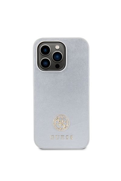 Guess Husă pentru iPhone 15 Pro Max - Guess Strass Metal Logo (GUHCP15XPS4DGPS) - Argintie