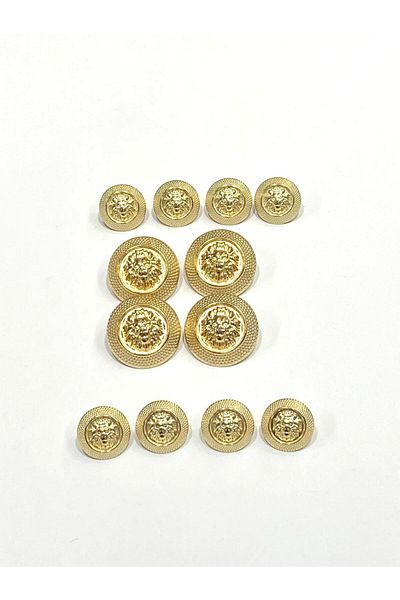 karantuhafiye Blazer Jacket Button Set 4+8 / Lion Model / Gold