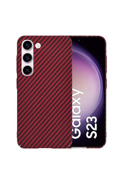 Techsuit Samsung Galaxy S23 Case - Techsuit Carbonite FiberShell - Red