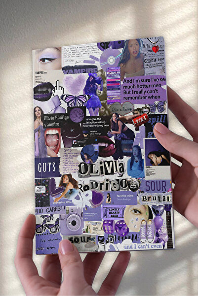 Ludios Olivia Rodrigo Kolaj A5 Çizgisiz Günlük Hediyelik Günlük Defter (50 Sa...