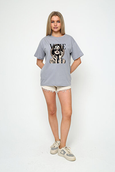 vikitekno огромни очила с принт дамска тениска