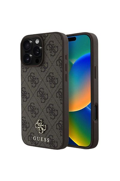Guess Case for iPhone 16 Pro Max - Guess Hardcase 4G Classic MagSafe (GUHMP16XP4SM4MW) - Brown