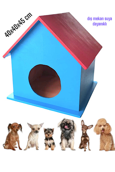 değerli hobi ahşap köpek yuvası kafesi köpek evi kulübesi dış mekan suya dayanıklı 40x40x45 cm