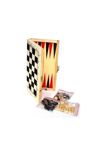 NEZADE STORE Wooden Backgammon Chess Set