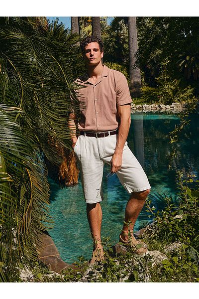 LC Waikiki Standard Fit Linen Blended Men's Shorts