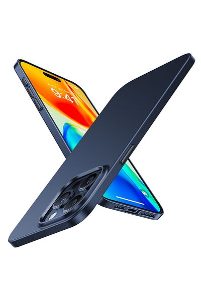 TORRAS Husă pentru iPhone 15 Pro - Seria Torras OriginFit-Mag - Albastru marin