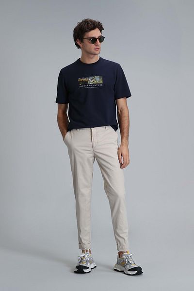 Lufian 111190313 Tom Smart Men's Chino Pants Slim Fit Men's Trousers Beige