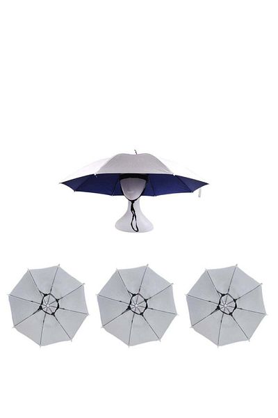 Generic 3Pcs Foldable Head Umbrella Hat for Outdoor Activities, Hajj And Umrah Sunlight UV Protection