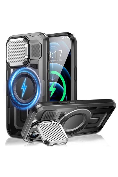 Techsuit Case for iPhone 12 Pro Max / iPhone 13 Pro Max - Techsuit CamVault MagSafe - Black