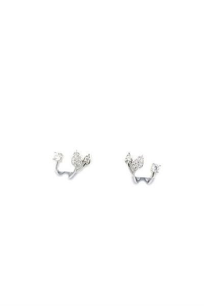 PRATİKOBA Silver Needle Leaf Earrings - Silver