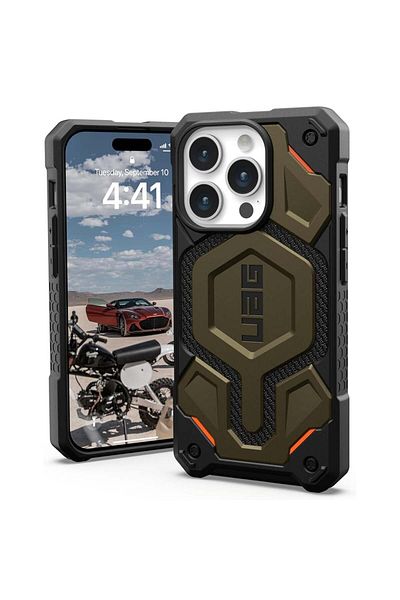 UAG IPhone 15 Pro Case - UAG Monarch Pro - Kevlar Element Green