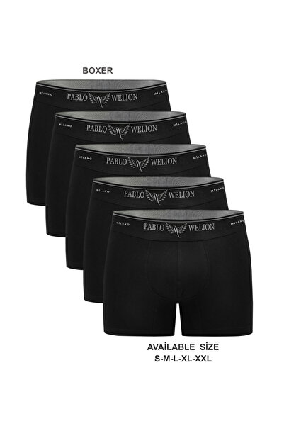 Pablo Welion 5'li Lüks Kutu Pamuklu ve Likralı Erkek Boxer
